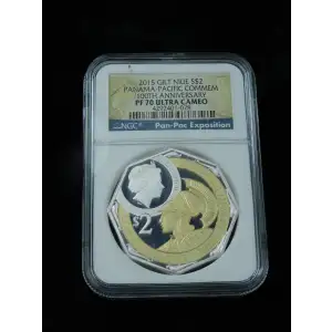 2015 Niue $2 Panama-Pacific Commem 100th Ann. 2 oz Fine Silver - NGC PF70 Ultra Cameo  (2)