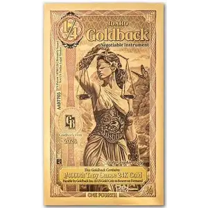 1/4 Goldback 1/4000th oz Aurum Gold Note (24k) (2)