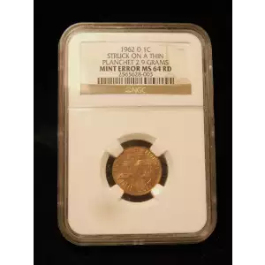 1962 STRUCK ON A THIN PLANCHET 2.9 GRAMS RD (2)