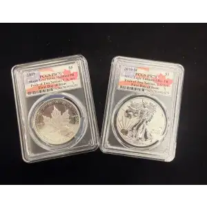 2019-W $1 Silver Eagle Enhanced Rev PR Pride of Two Nations, U.S. Set First Day of Issue (4)