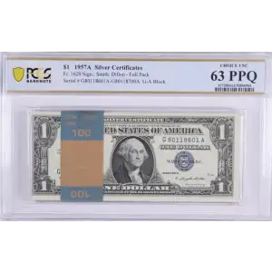 $1 1957-A blue seal. Small Silver Certificates 1620