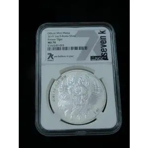 2019 South Korea Korean Tiger 1 oz .999 Silver Coin - NGC MS70 7K (2)