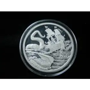 2016 Welcome To Silverbug Island Kraken 1 oz Troy .999 Fine Silver Round  (2)