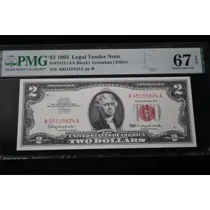 $2 1963 red seal. Small Legal Tender Notes 1513