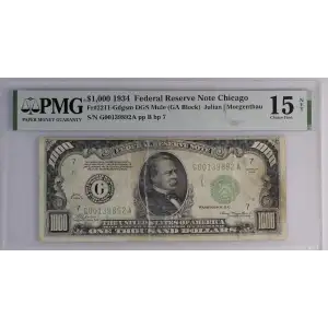 $1,000 1934  High Denomination Notes 2211-Gm