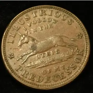 Private Tokens -Hard Times Tokens (1832-1844)--Van Buren facing left Brass -Brass- 1 Token