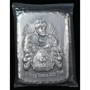 Reckless Metals Chess The King 5 oz .999 SV Pressed Bar Limited Mintage 080/250
