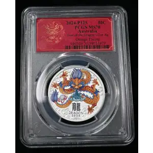 2024 50c Australia Lunar Series Year of the Dragon 1/2 oz Silver - PCGS MS70 (4)