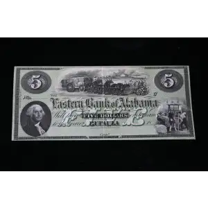 1862 $5 Virginia Treasury Note - Obsolete Paper Currency - PMG 58 EPQ