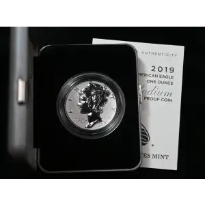 2019 $25 American Palladium Eagle 1 oz Coin in Box w/ COA (2)