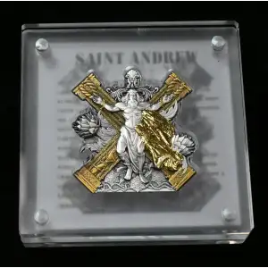 2025 Republic of Cameroun Saint Andrew 2 oz .999 Antiqued Silver and Gilded Gold Coin  (3)