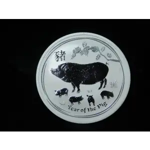 2019 $2 Australian Lunar Series Year of the Pig 2oz .9999 Fine Silver Coin in Capsule (4)