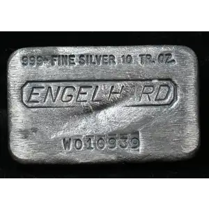 Vintage Engelhard 10 oz .999 Fine Silver - W Series Brushed Bar