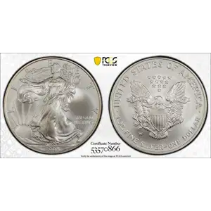 2008-W $1 Burnished Silver Eagle Reverse of 2007