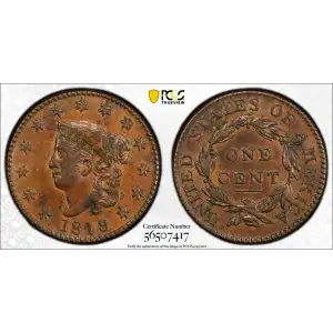 1819/8 1C N-1, Large Overdate, BN