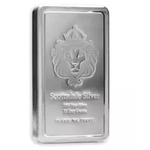 10 OZ SILVER STACKER BAR - SCOTTSDALE MINT