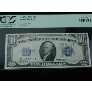 $10 1934 blue seal. Small Silver Certificates 1701