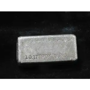 Vintage HMC 10.17 oz .999 Fine Silver Poured Bar (4)