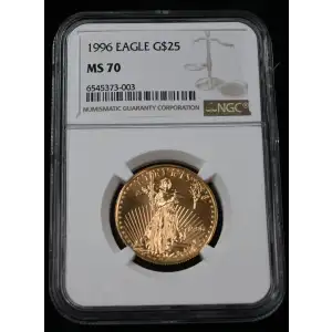 1996 $25 American Gold Eagle 1/2 oz Gold - MS70