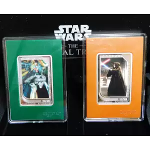2025 $2 Star Wars Agoro Trading Cards Millenium Falcon & The Master w/ Box & COA  (3)