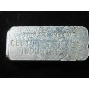 Vintage Poured Certified Silver Industries 10 oz .999 Silver Bar (3)