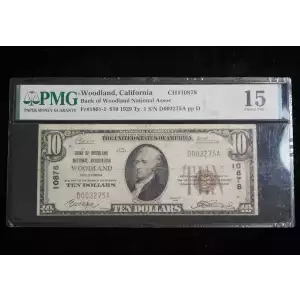 $10 1929 small brown seal. Small National Bank Notes 1801-1