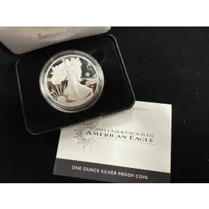 2025 $1 Proof Laser Engraved American Silver Eagle w/ Box & COA (2)