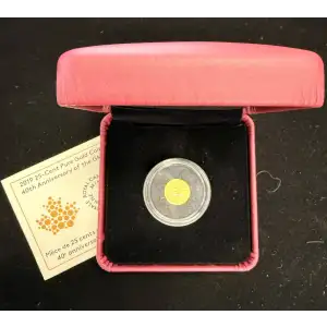 2019 25c Canada REV PF Gold .999 40th Anni Coin w/ Box & COA (3)