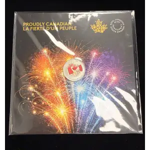 2017 $5 Canada 1/4 oz .999 Silver  Proudly Canadian Colorized Flag  (4)