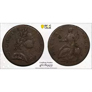 Post Colonial Issues -Georgivs / Britannia-Machin’s Mills Copper Halfpennies