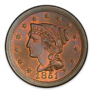 Cent - Braided Hair (1839 - 1857) - Circulated