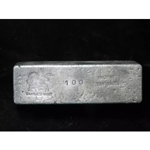 Vintage Doyle's Mint 100 oz .999 Fine Silver Loaf Style Bar - RARE